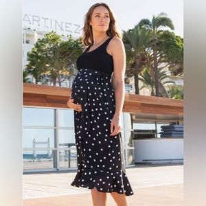 Seraphine Maternity black and white polka-dot skirt